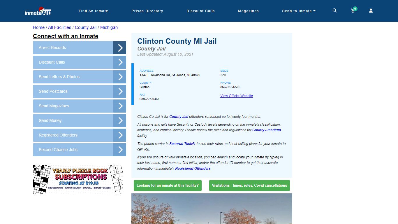 Clinton County MI Jail - Inmate Locator - St. Johns, MI